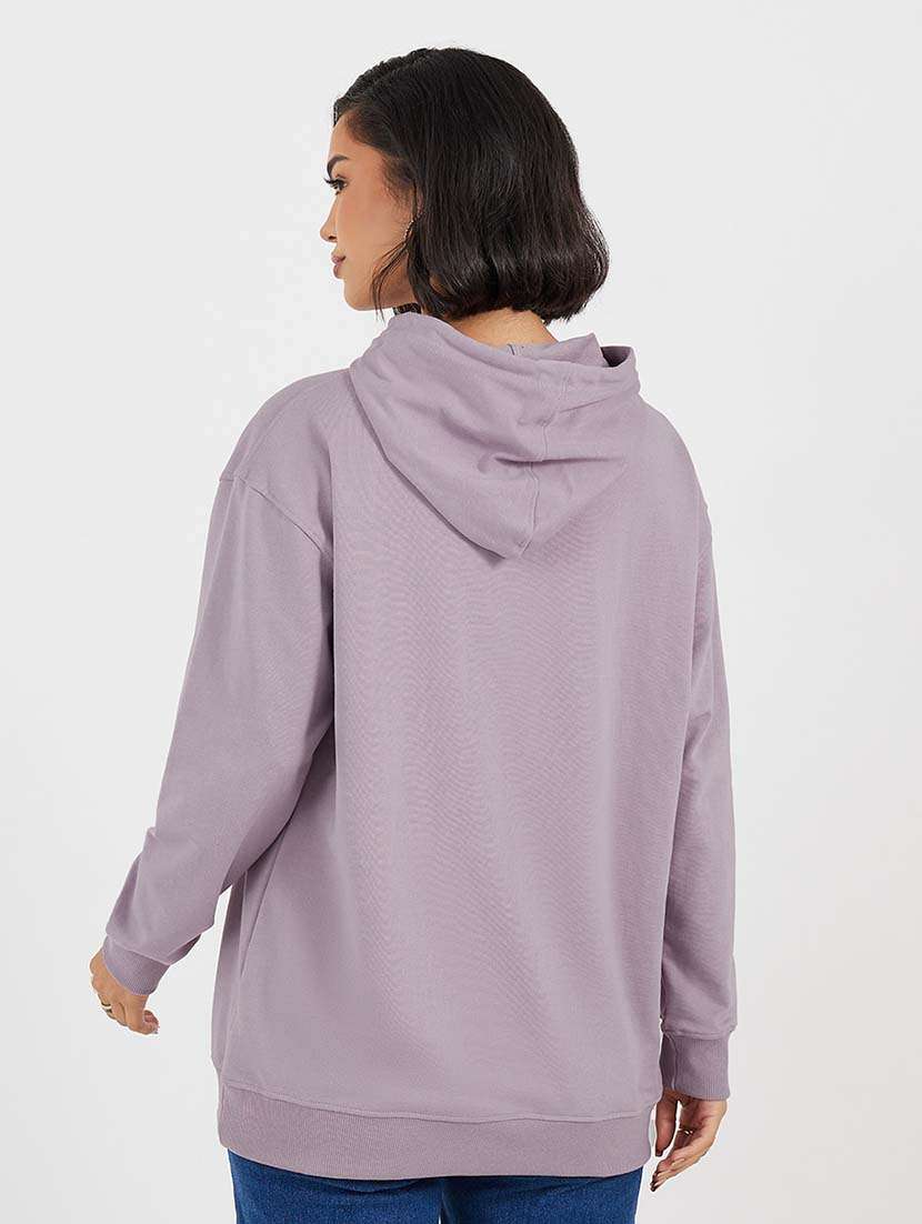 purple cotton front print sweatshirt - 21643720 -  Standard Image - 1