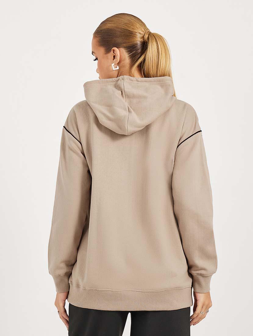 brown cotton front print sweatshirt - 21643721 - Standard Image - 1