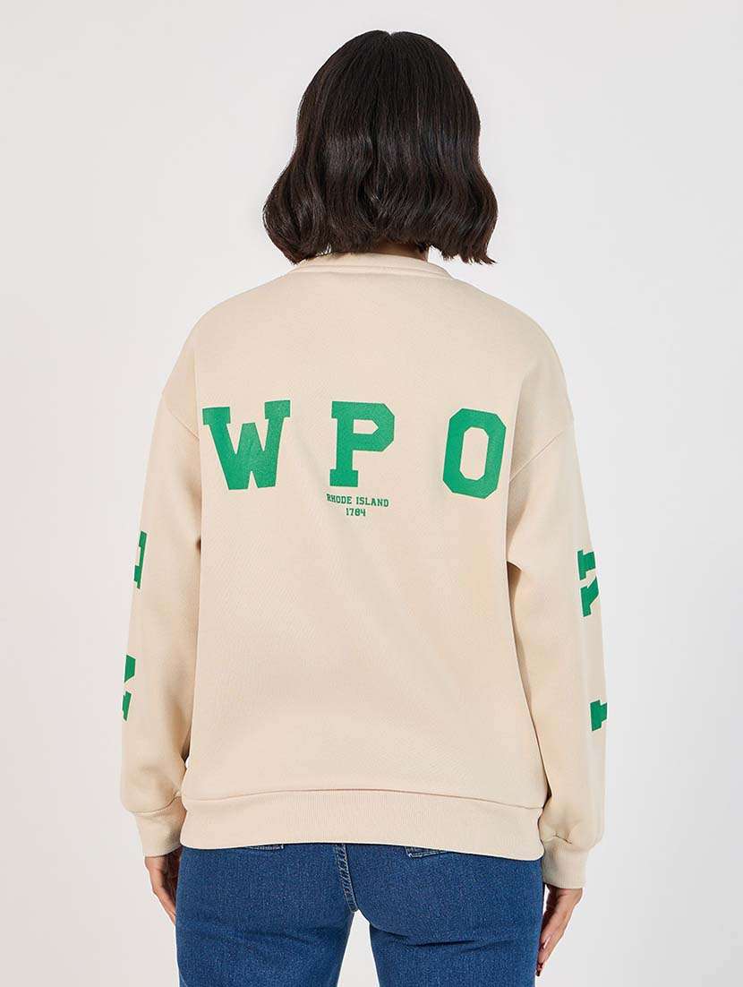 women placement print long sleeve sweatshirt - 21643740 -  Standard Image - 1