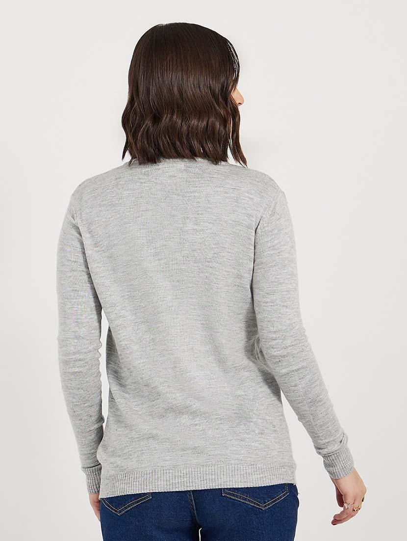 women solid long sleeves cardigan - 21643801 - Standard Image - 1