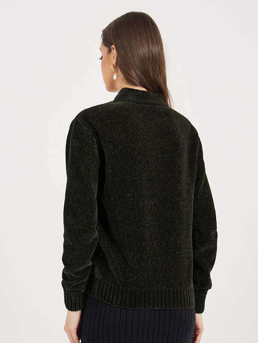 women solid long sleeves pullover - 21643812 -  Standard Image - 1