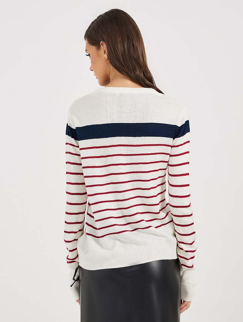 women striped long sleeves pullover - 21643813 - Standard Image - 1
