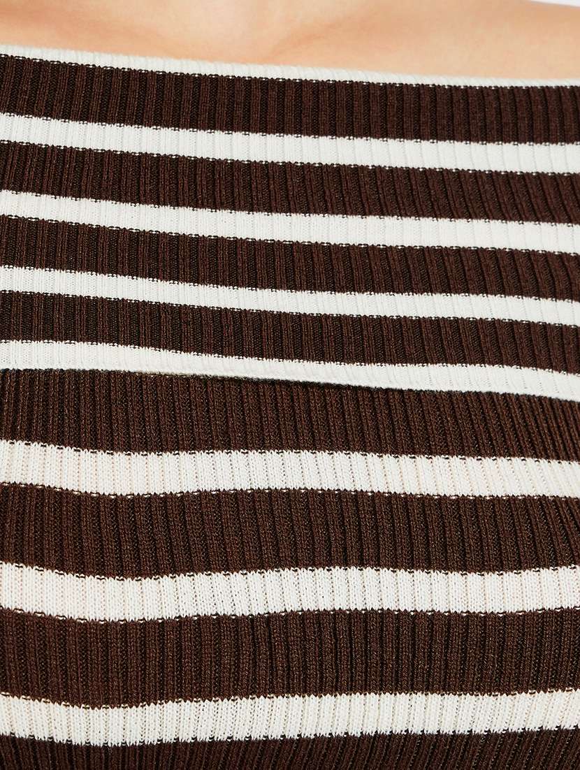 women striped off shoulder pullover - 21643814 - Standard Image - 4