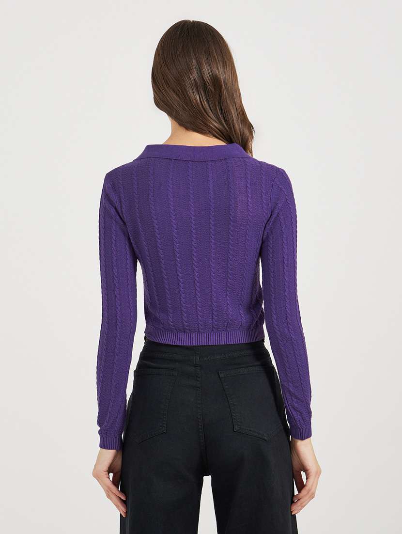 women self design long sleeve pullover - 21643816 - Standard Image - 1