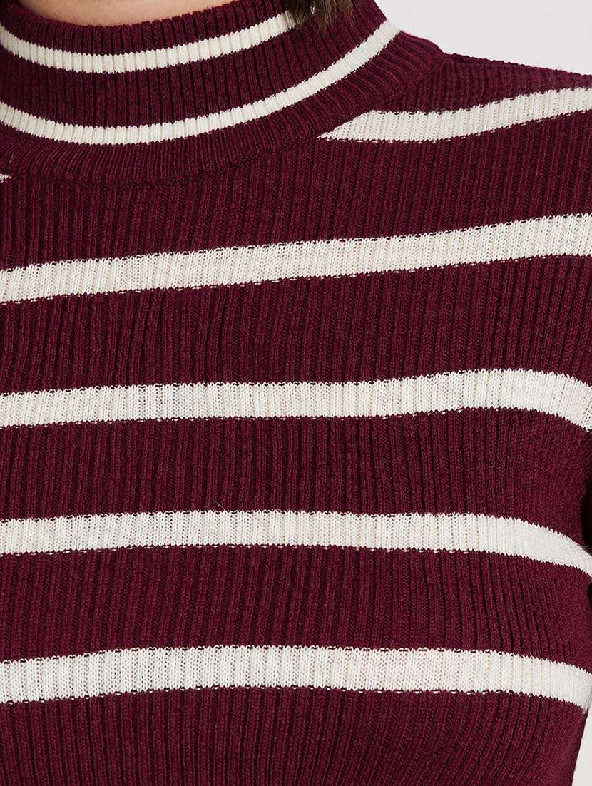 Women Striped Long Sleeves Pullover