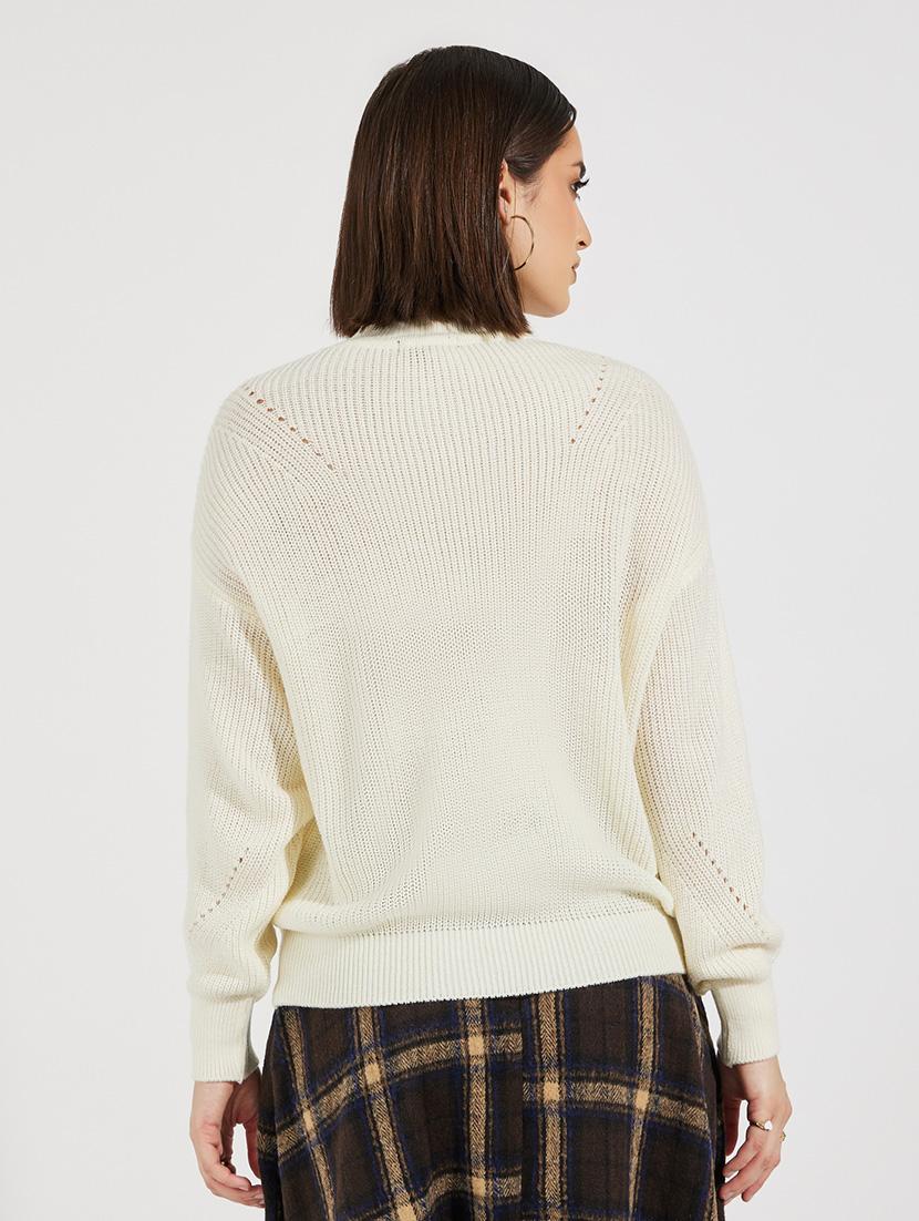 women solid long sleeves pullover - 21643819 - Standard Image - 1