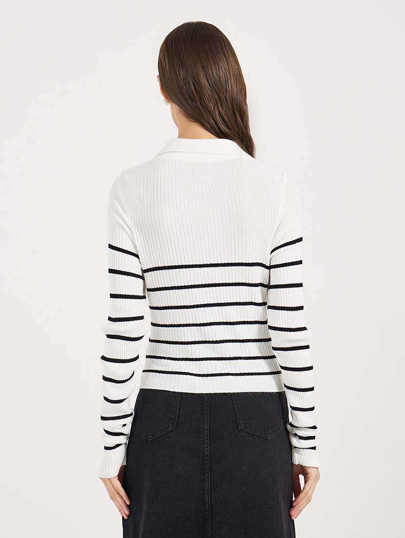 women striped long sleeves cardigan - 21643820 -  Standard Image - 1