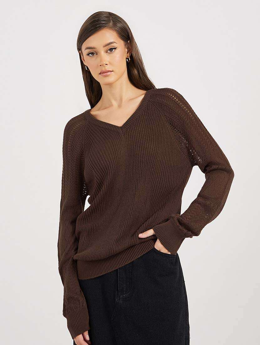 women solid long sleeves pullover