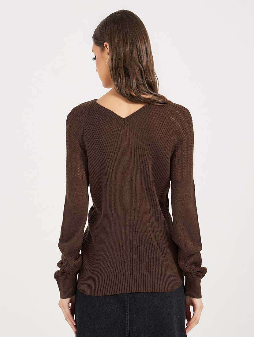 women solid long sleeves pullover - 21643821 -  Standard Image - 1