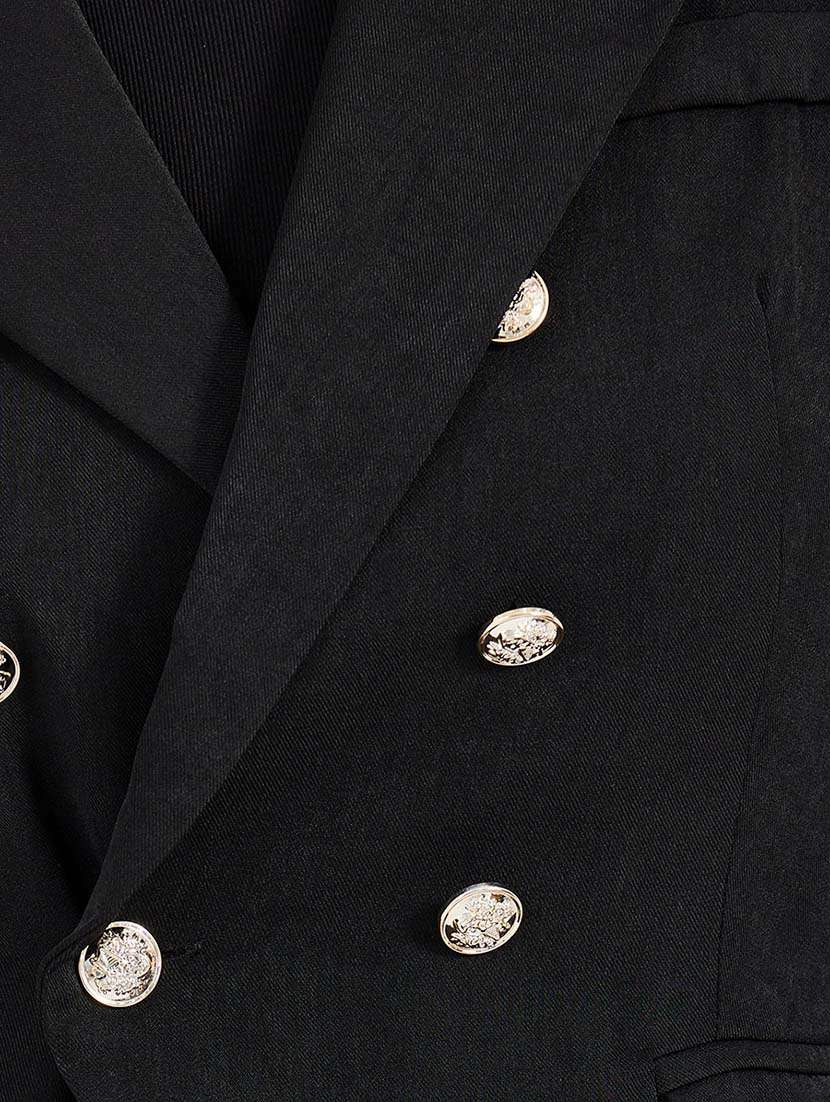 women solid long sleeves double breasted blazer - 21643825 -  Standard Image - 4