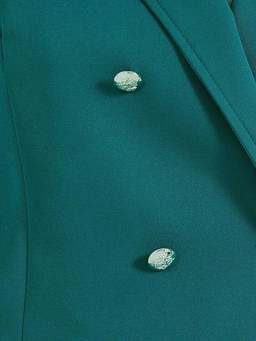 women solid long sleeves double breasted blazer - 21643828 - Standard Image - 4