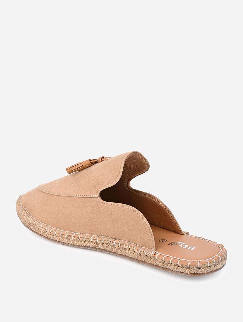 men solid beige slip on mule - 21643832 - Standard Image - 4
