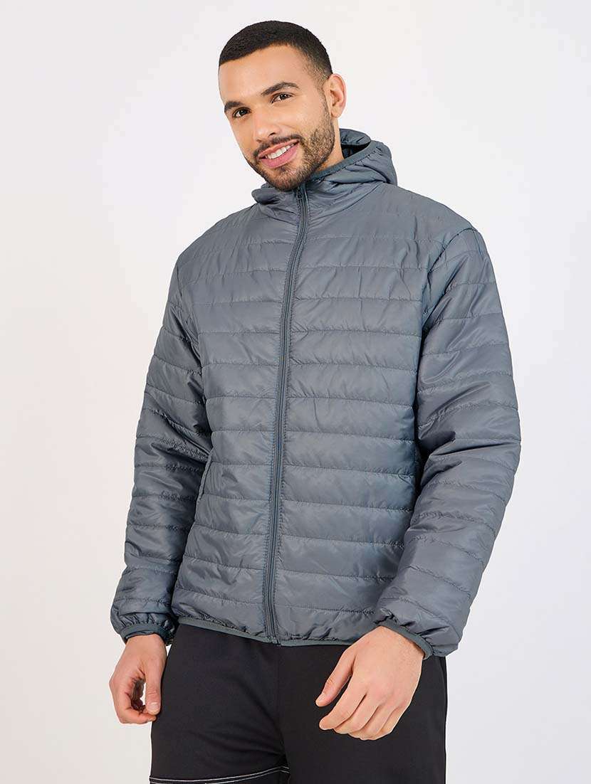 men long sleeves solid quilted jacket - 21643891 -  Standard Image - 1