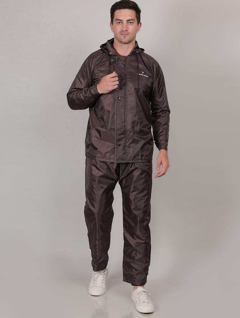 men solid hood neck rain suit set - 21643904 - Zoom Image - 0