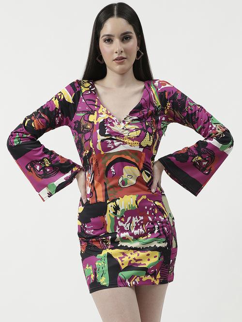 women printed georgette bodycon dress - 21643986 - Standard Image - 0