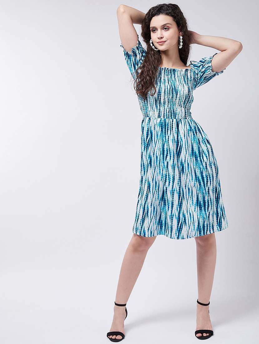 women tie & dyed smocked detailed a-line dress - 21644005 - Zoom Image - 0