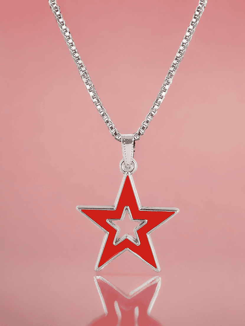 men star shaped pendant with chain - 21644073 -  Standard Image - 1