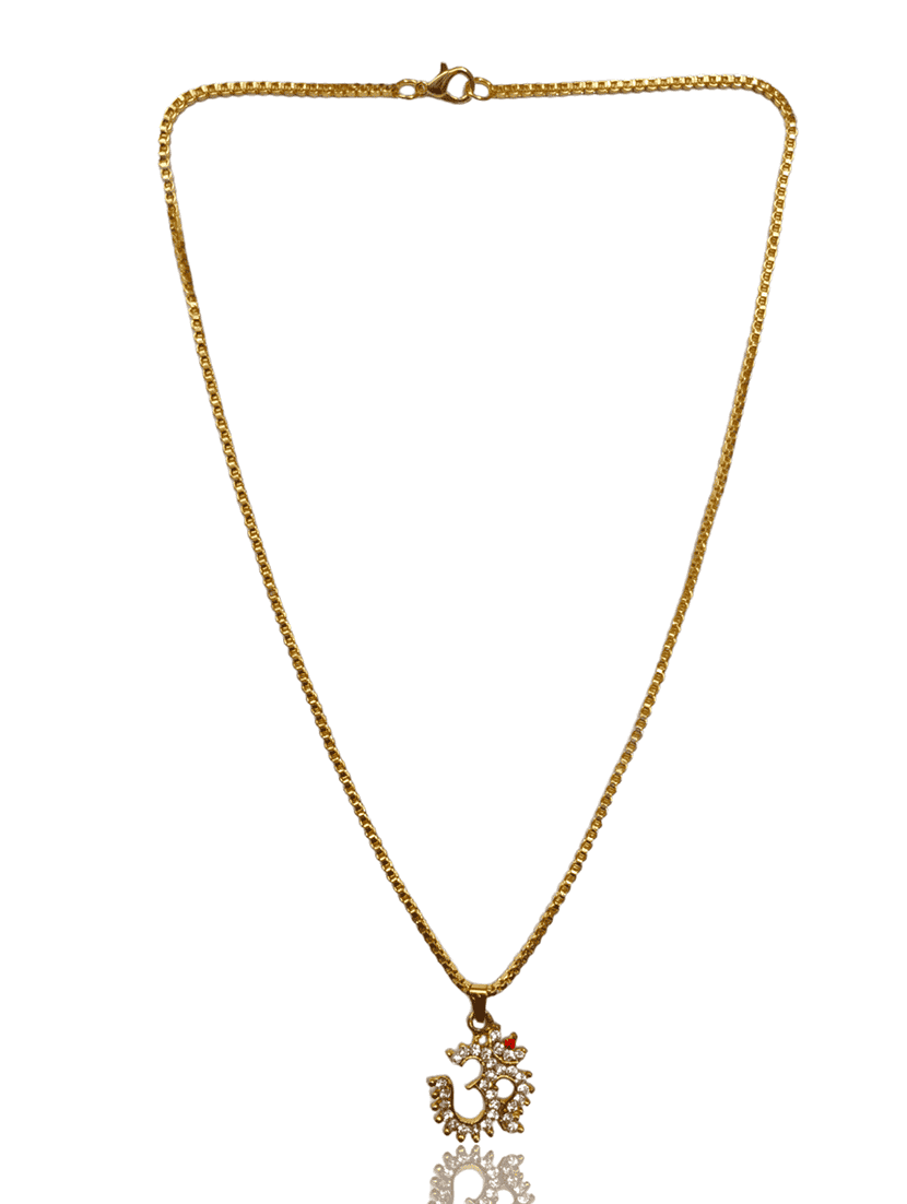 men sacred om pendant with chain - 21644074 -  Standard Image - 1