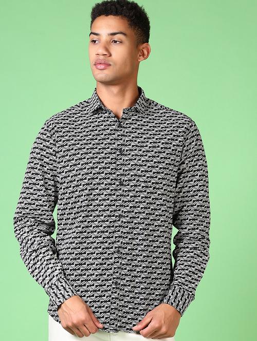 men long sleeves printed casual shirt - 21644103 -  Standard Image - 0