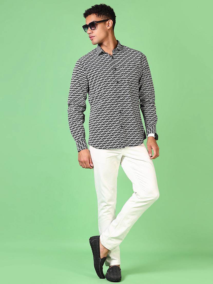 men long sleeves printed casual shirt - 21644103 - Standard Image - 4