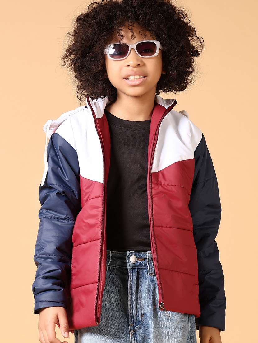 boys color block long sleeve quilted jackets - 21644122 -  Standard Image - 1