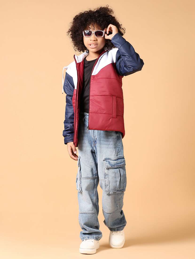 boys color block long sleeve quilted jackets - 21644122 -  Standard Image - 4