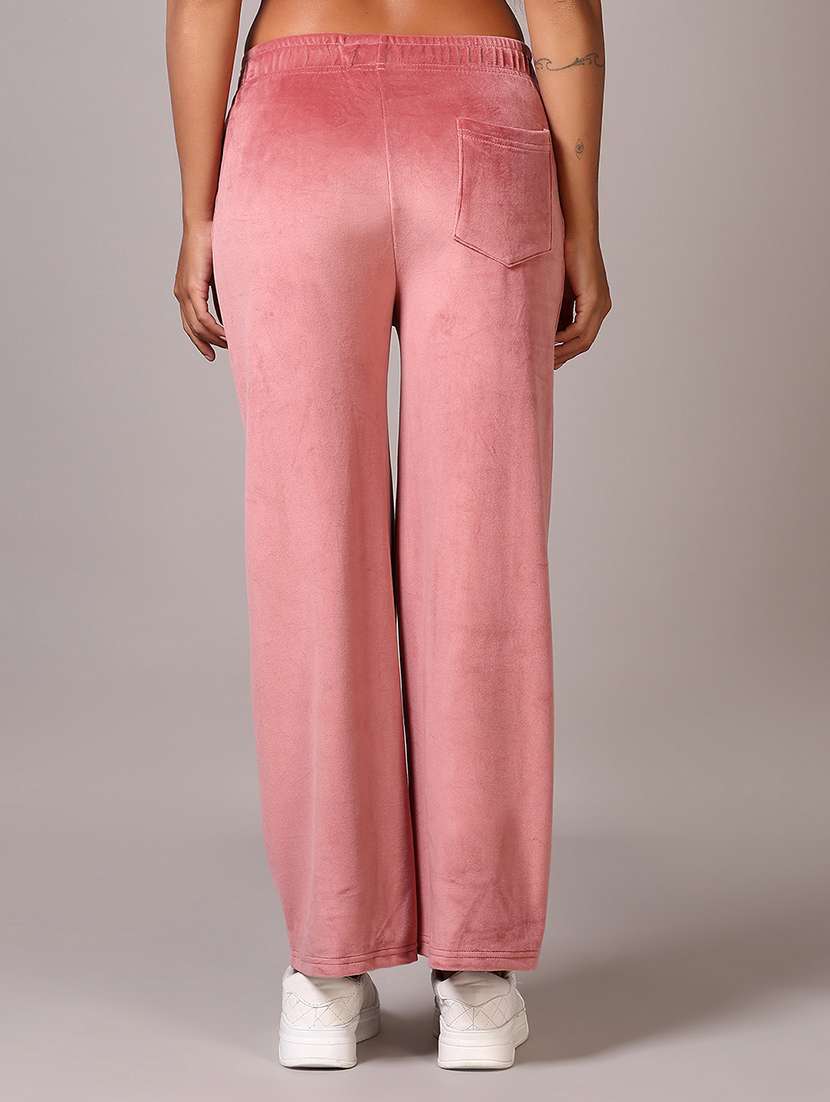 women pink solid mid rise straight trouser - 21644171 -  Standard Image - 1