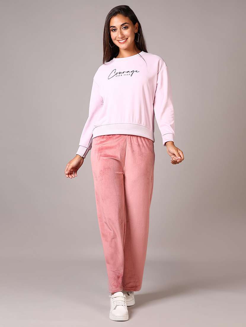 women pink solid mid rise straight trouser - 21644171 -  Standard Image - 4