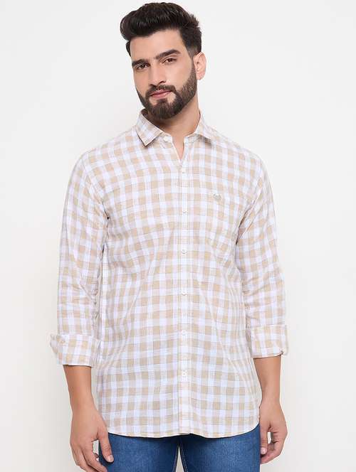 men slim fit checkered long sleeve casual shirt - 21644300 -  Standard Image - 0
