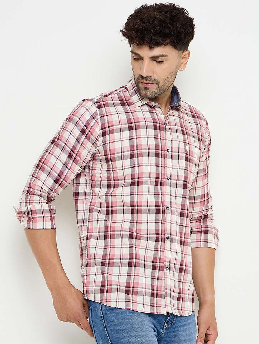 men slim fit checkered long sleeve casual shirt - 21644307 -  Standard Image - 1