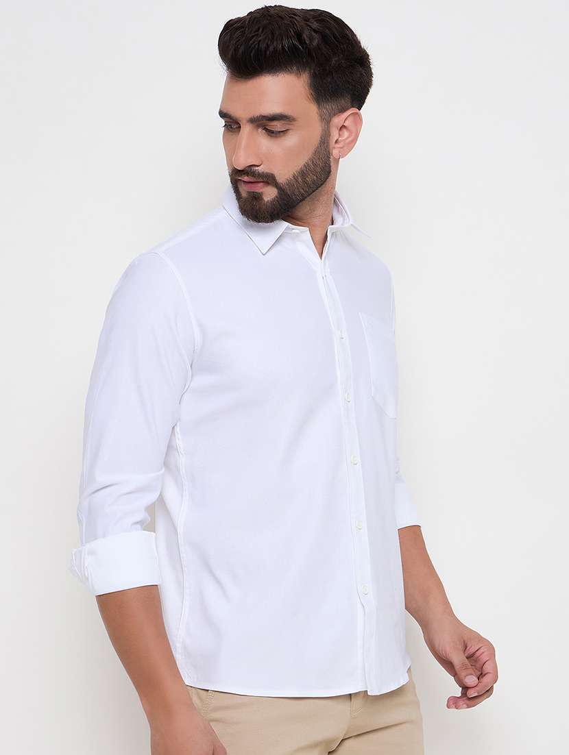 men slim fit solid long sleeve casual shirt - 21644315 -  Standard Image - 1