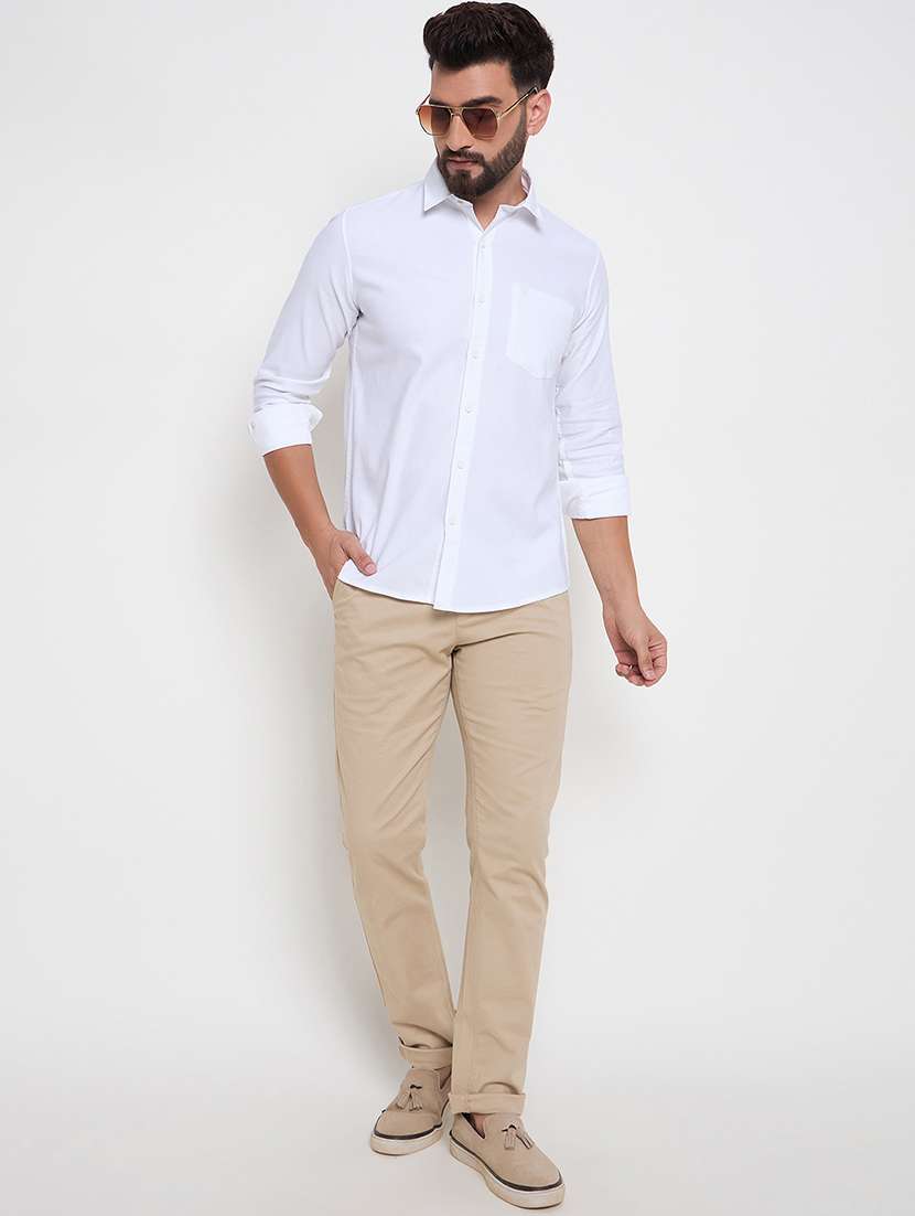 men slim fit solid long sleeve casual shirt - 21644315 -  Standard Image - 4