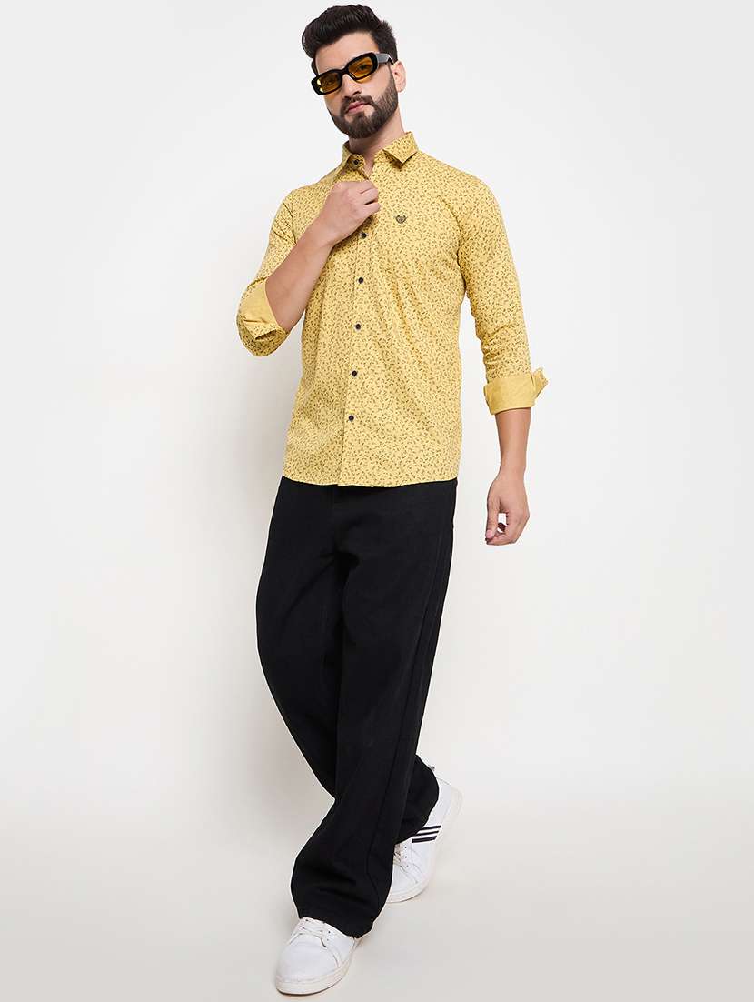men slim fit printed long sleeve casual shirt - 21644319 -  Standard Image - 4