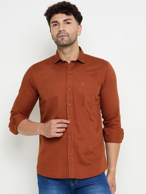 men slim fit solid long sleeve casual shirt - 21644337 -  Standard Image - 0