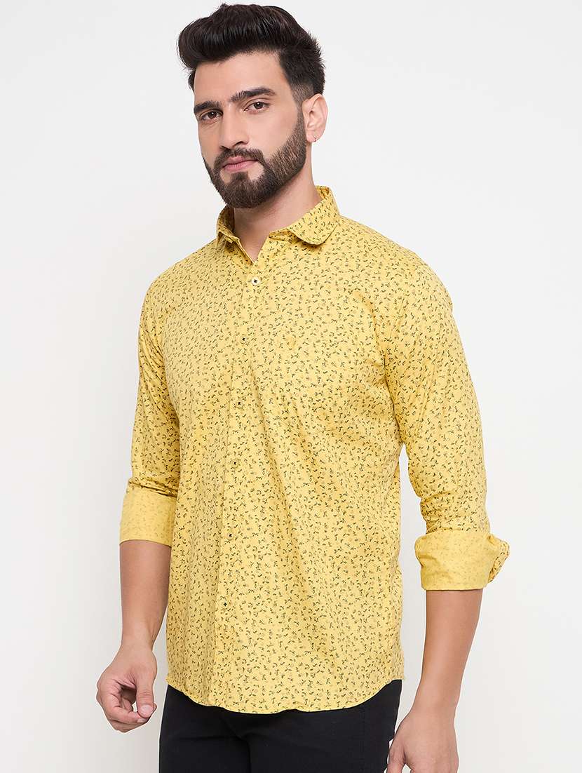 men slim fit printed long sleeve casual shirt - 21644350 -  Standard Image - 1