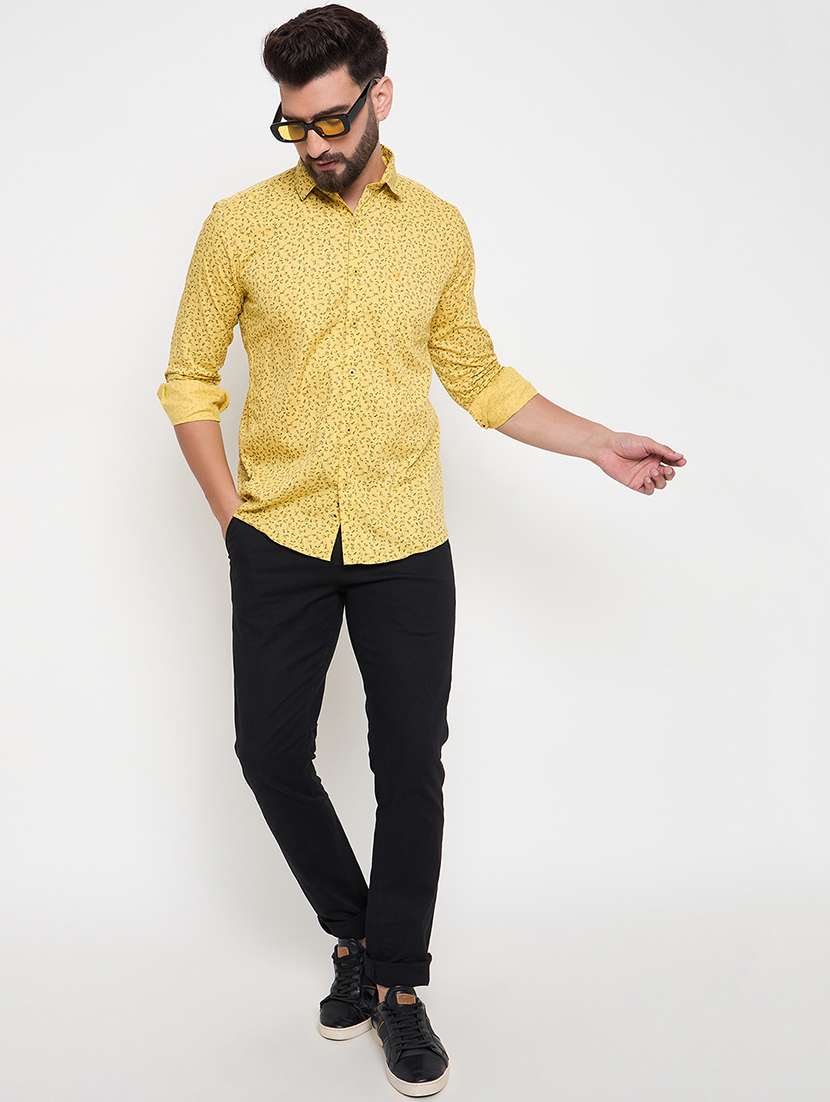 men slim fit printed long sleeve casual shirt - 21644350 -  Standard Image - 4