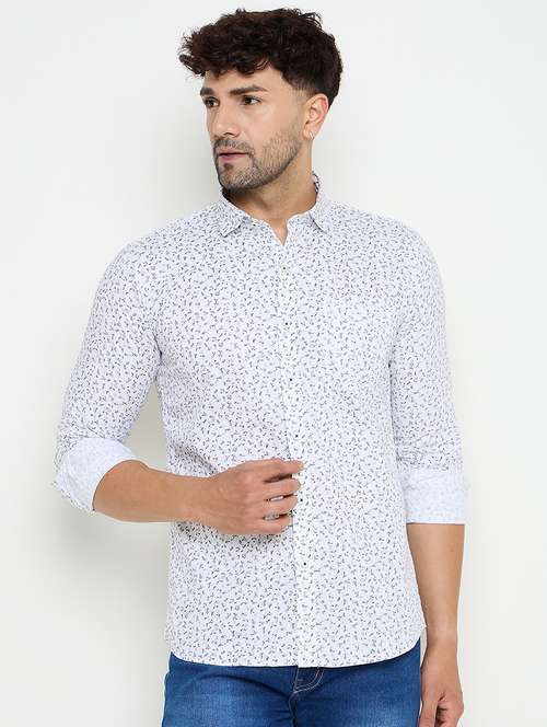 men slim fit printed long sleeve casual shirt - 21644351 -  Standard Image - 0