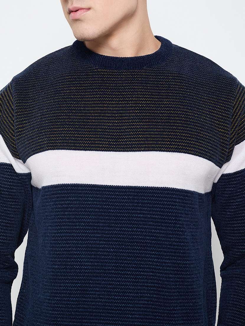 men color block long sleeves pullover - 21644370 -  Standard Image - 4