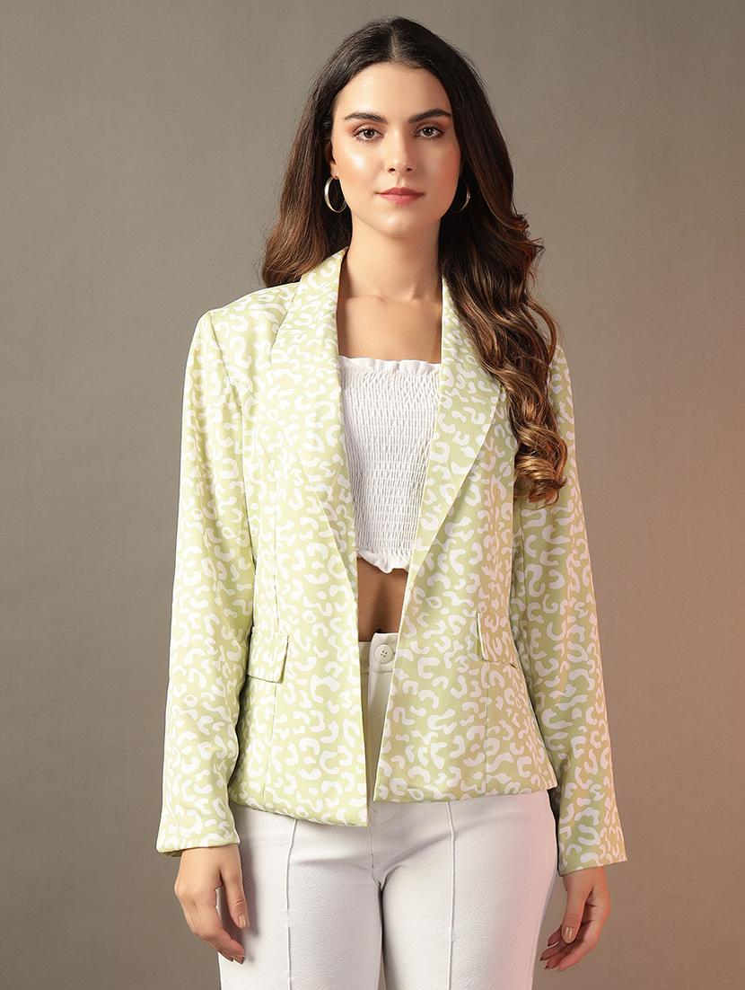 women neo mint printed long sleeve blazer - 21644390 - Zoom Image - 0
