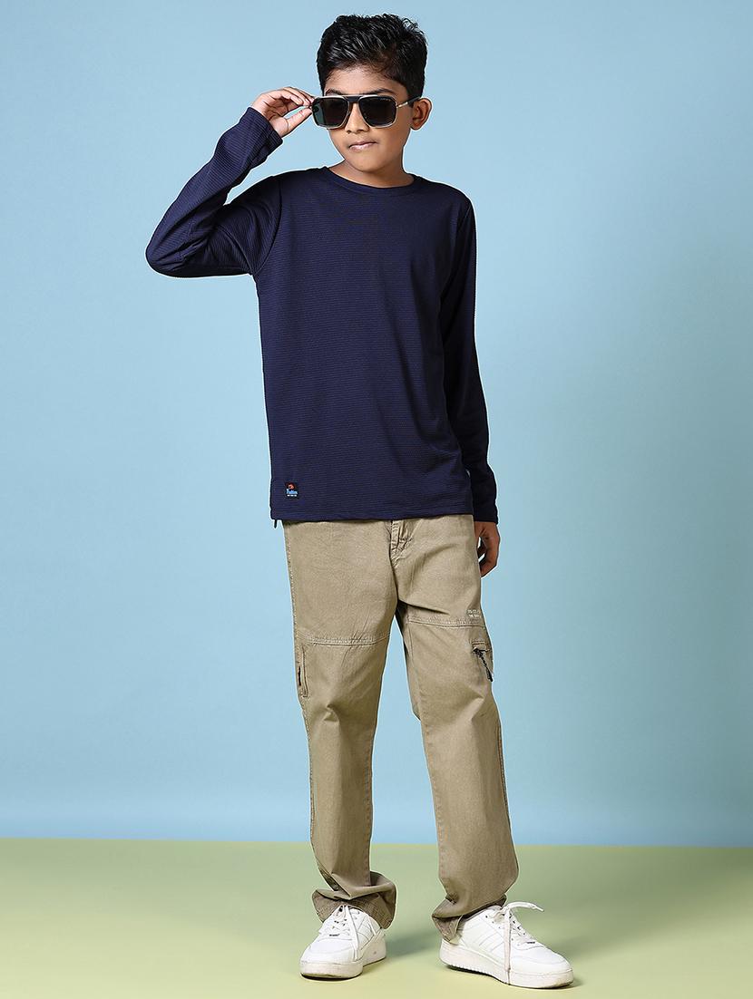boys solid mid rise cargo trouser - 21644439 - Standard Image - 4