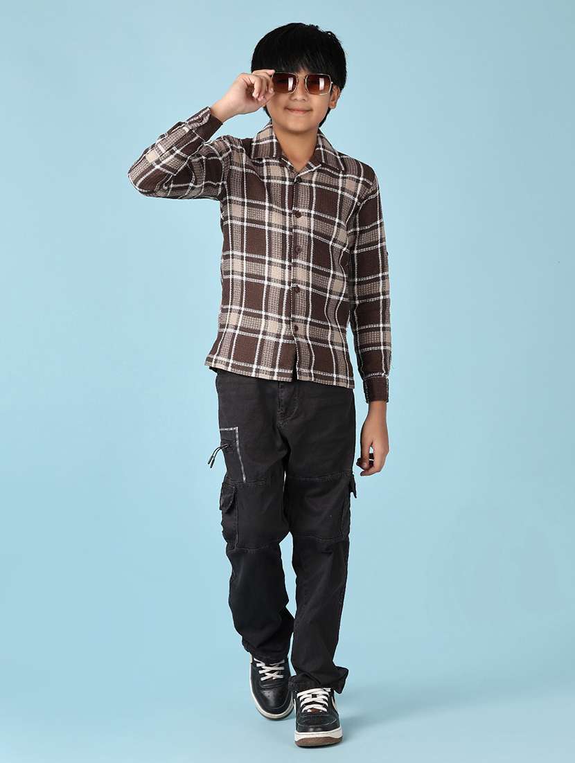 boys solid mid rise cargo - 21644443 -  Standard Image - 4