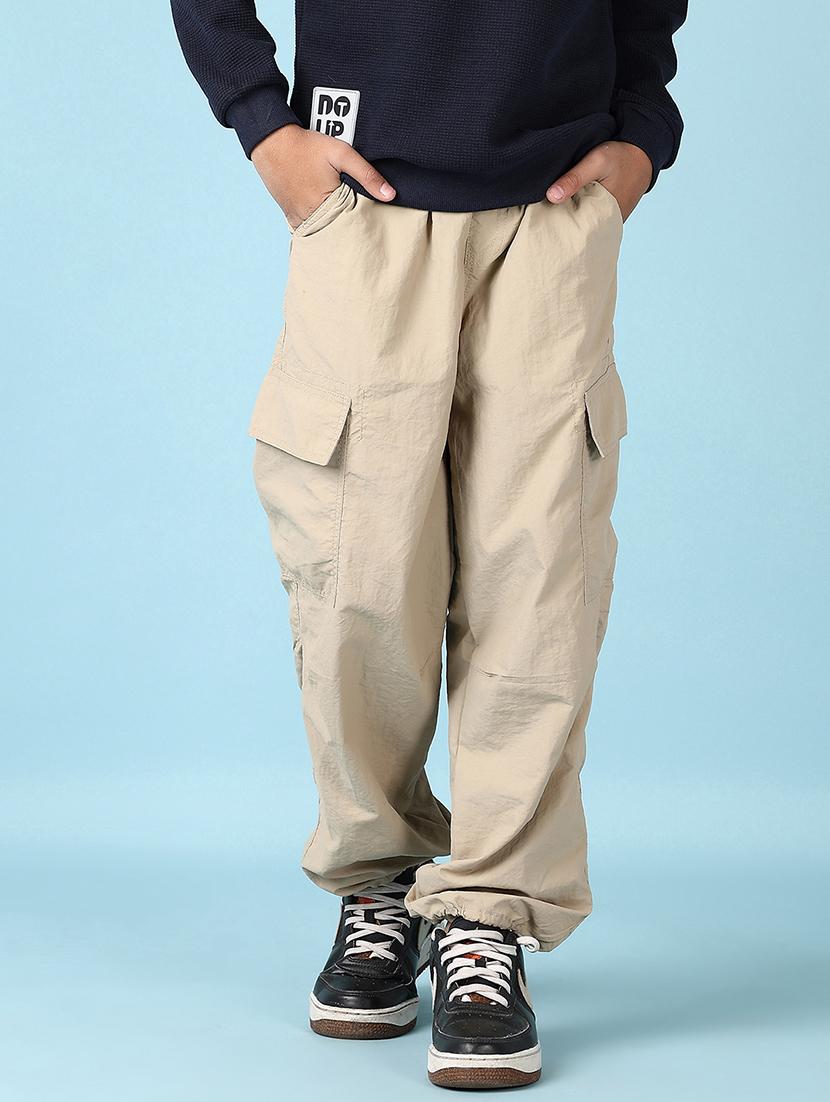 boys solid mid rise cargo