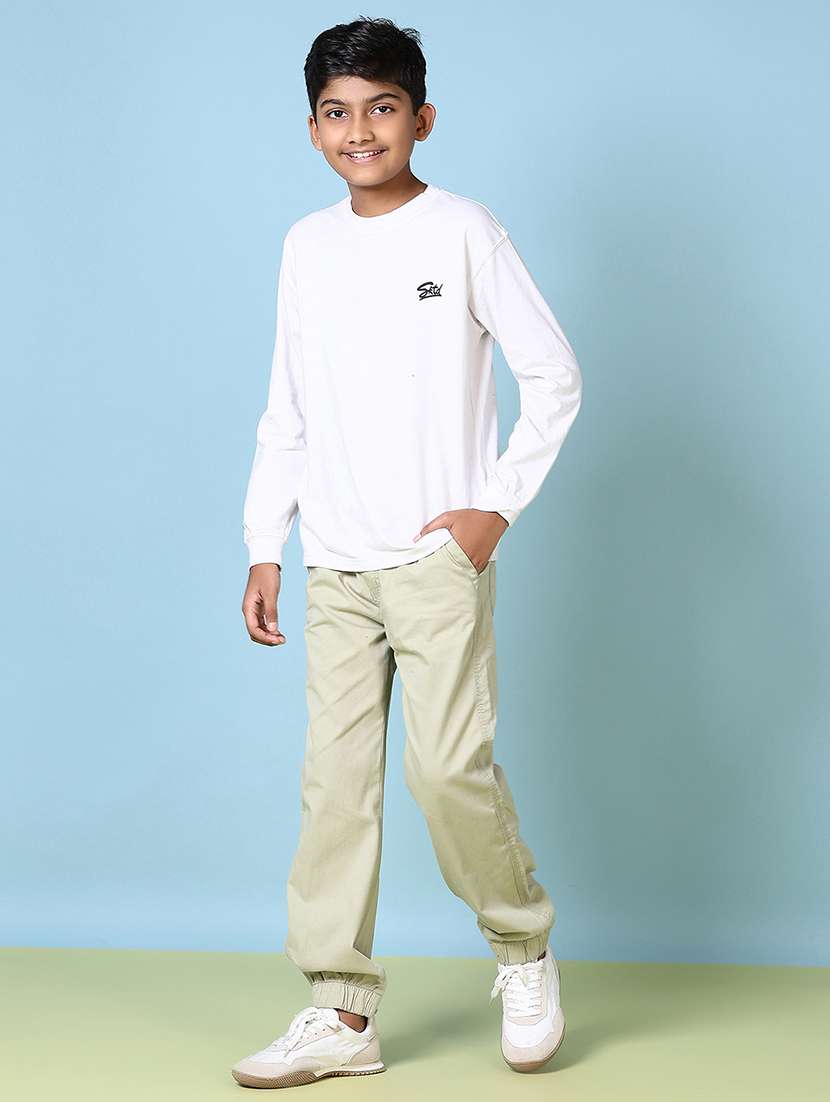 boys solid mid rise jogger - 21644448 -  Standard Image - 4