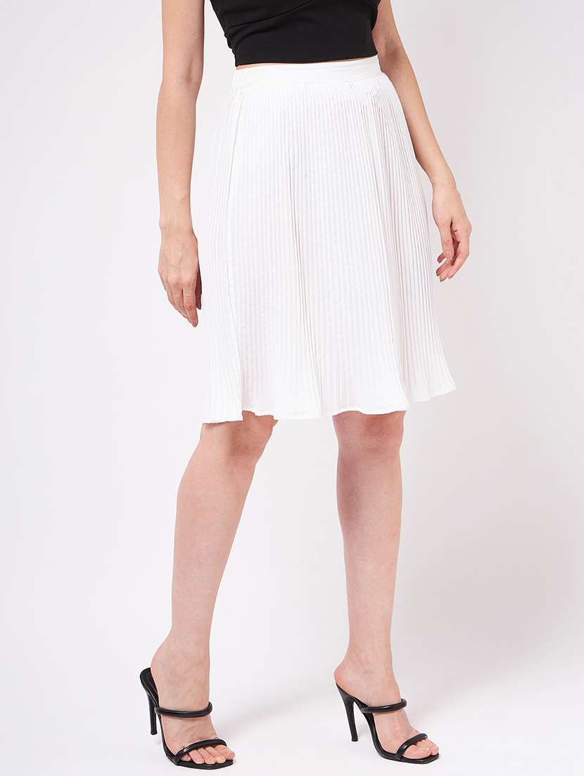 women solid high rise flared skirt - 21644570 -  Standard Image - 1