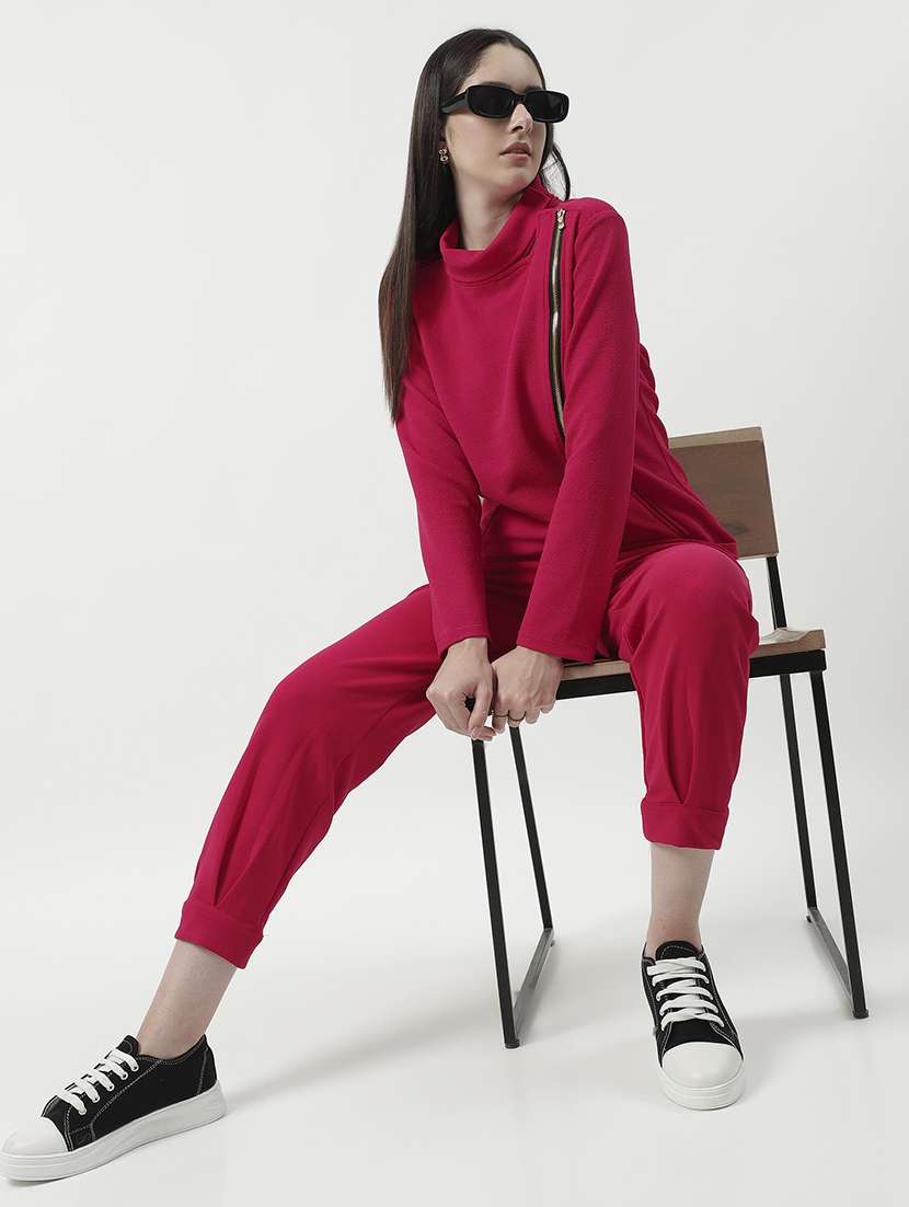 women solid high neck long sleeves regular jacket - 21644593 -  Standard Image - 4