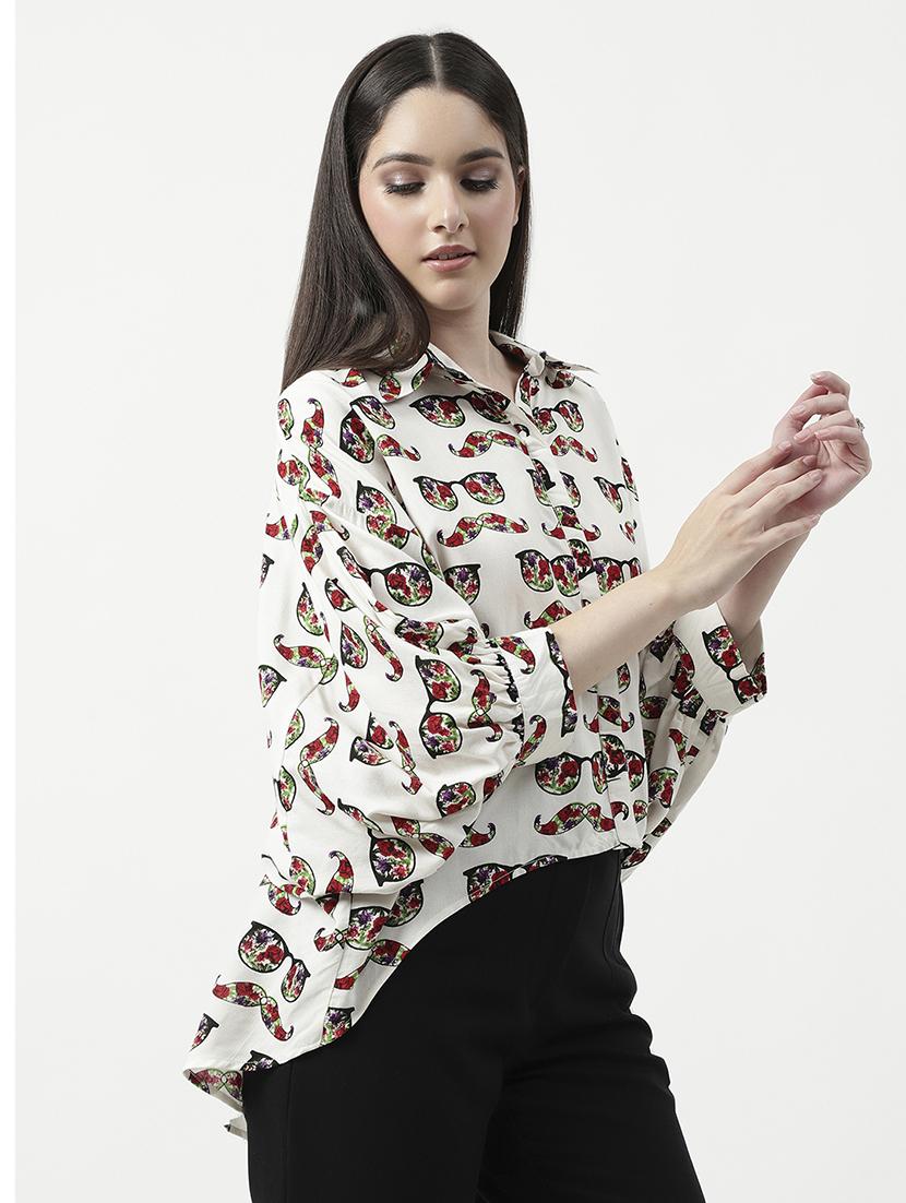 women printed high low top - 21644597 - Standard Image - 1