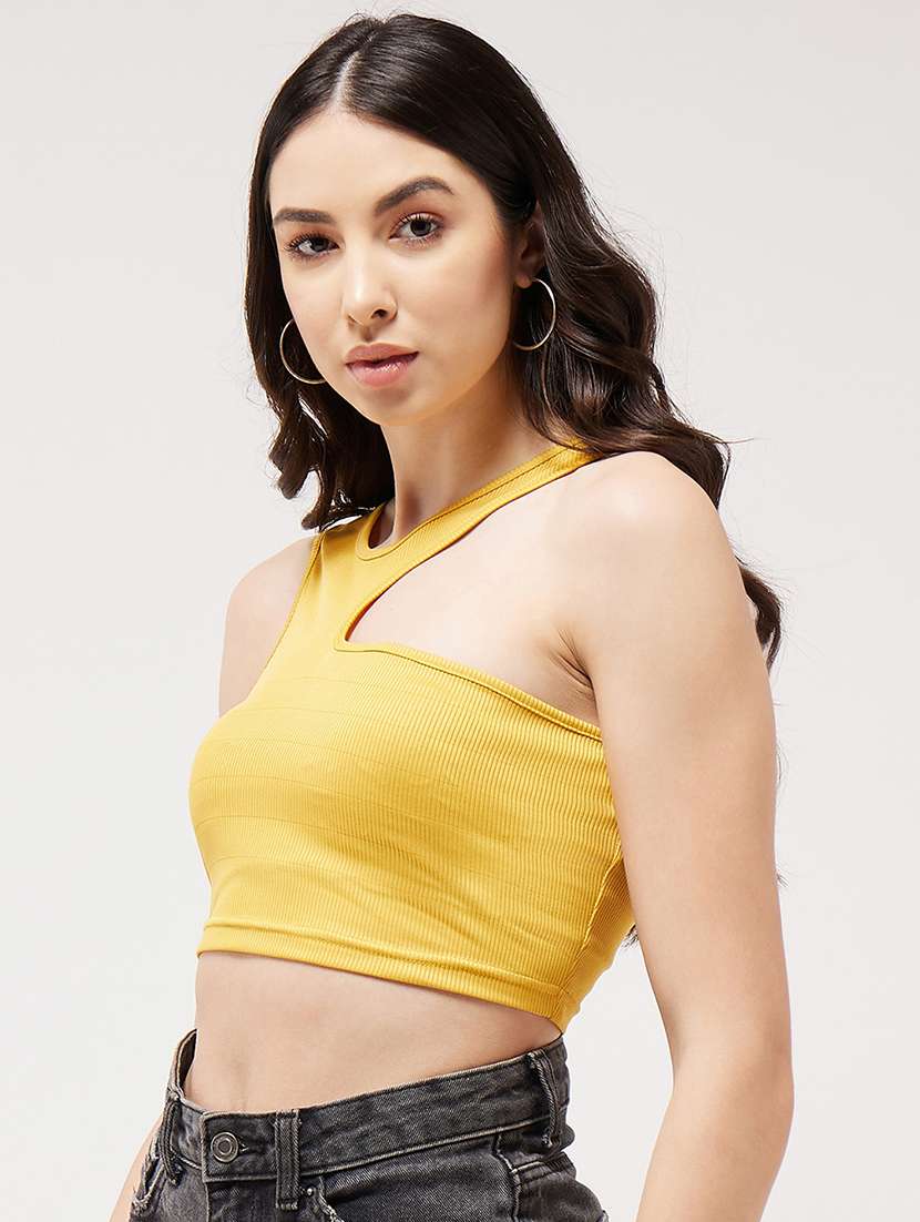 women solid sleeveless crop top - 21644608 -  Standard Image - 1