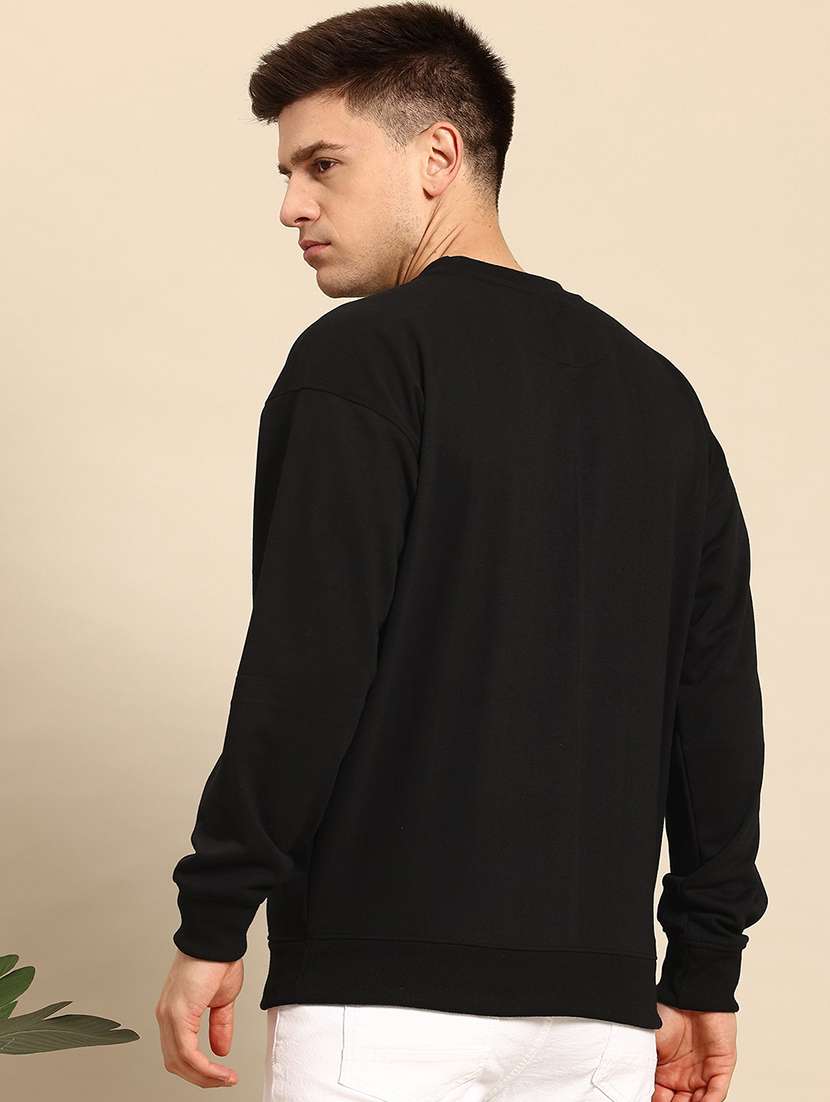 men regular fit plain round neck sweatshirt - 21645012 -  Standard Image - 1