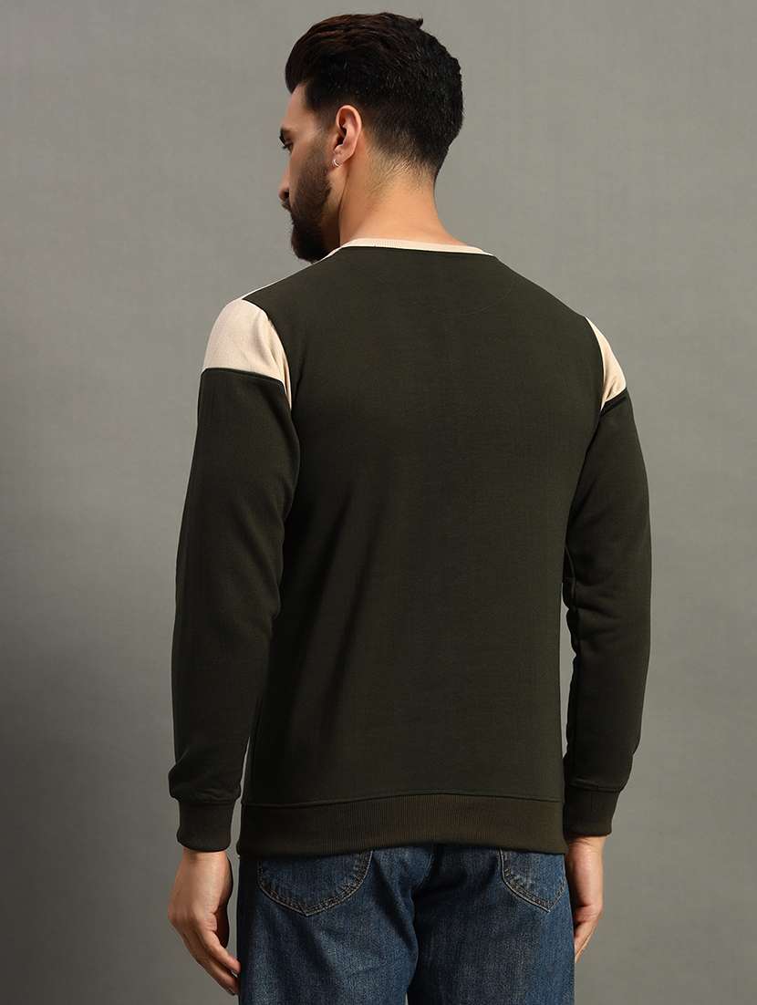 men regular fit color block long sleeve sweatshirt - 21645022 -  Standard Image - 1
