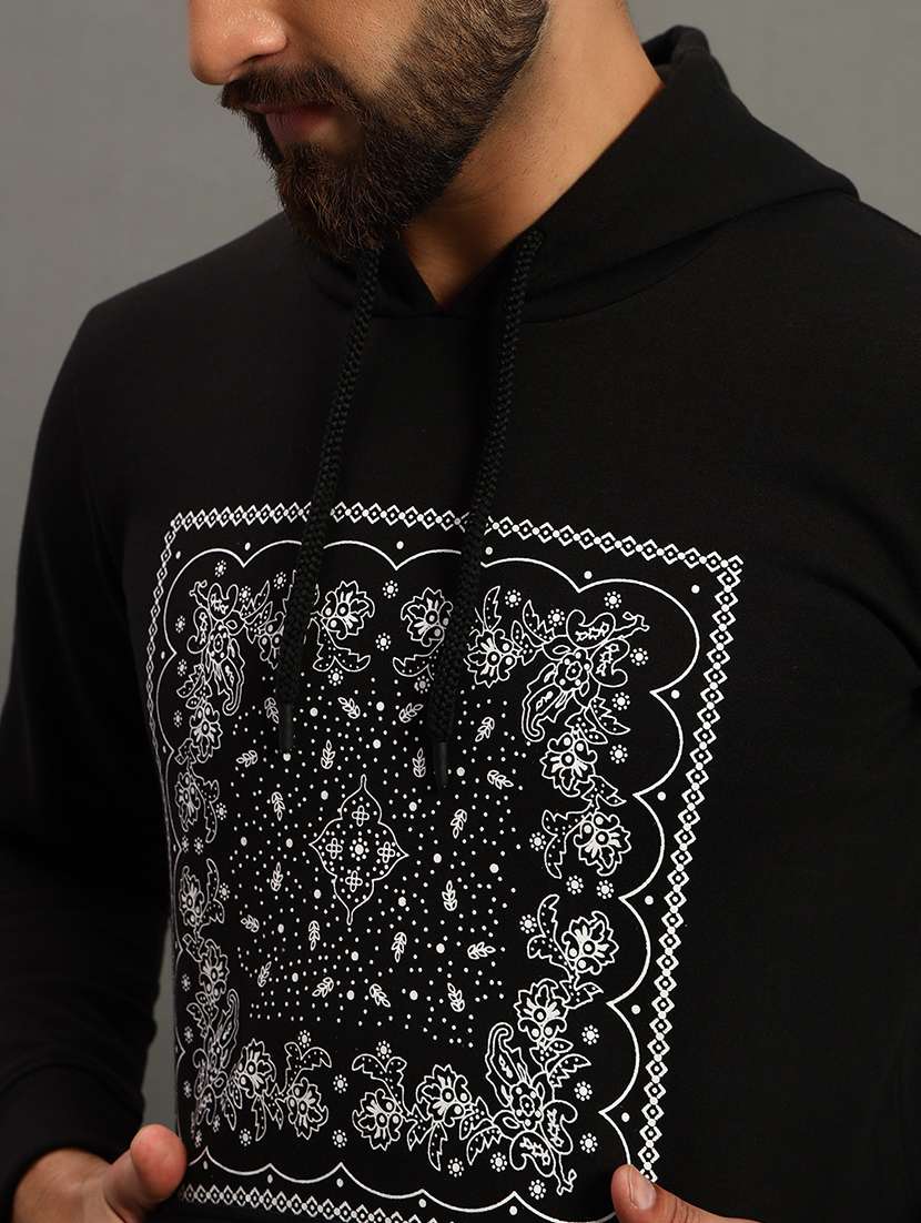men regular fit front print hood neck sweatshirt - 21645029 -  Standard Image - 4